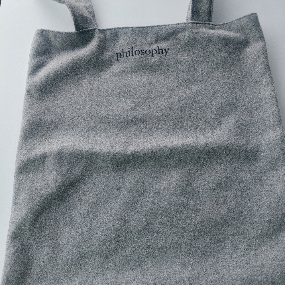 Philosophy Bag Gray Handbag Tote Cosmetic Bag - Picture 2 of 4